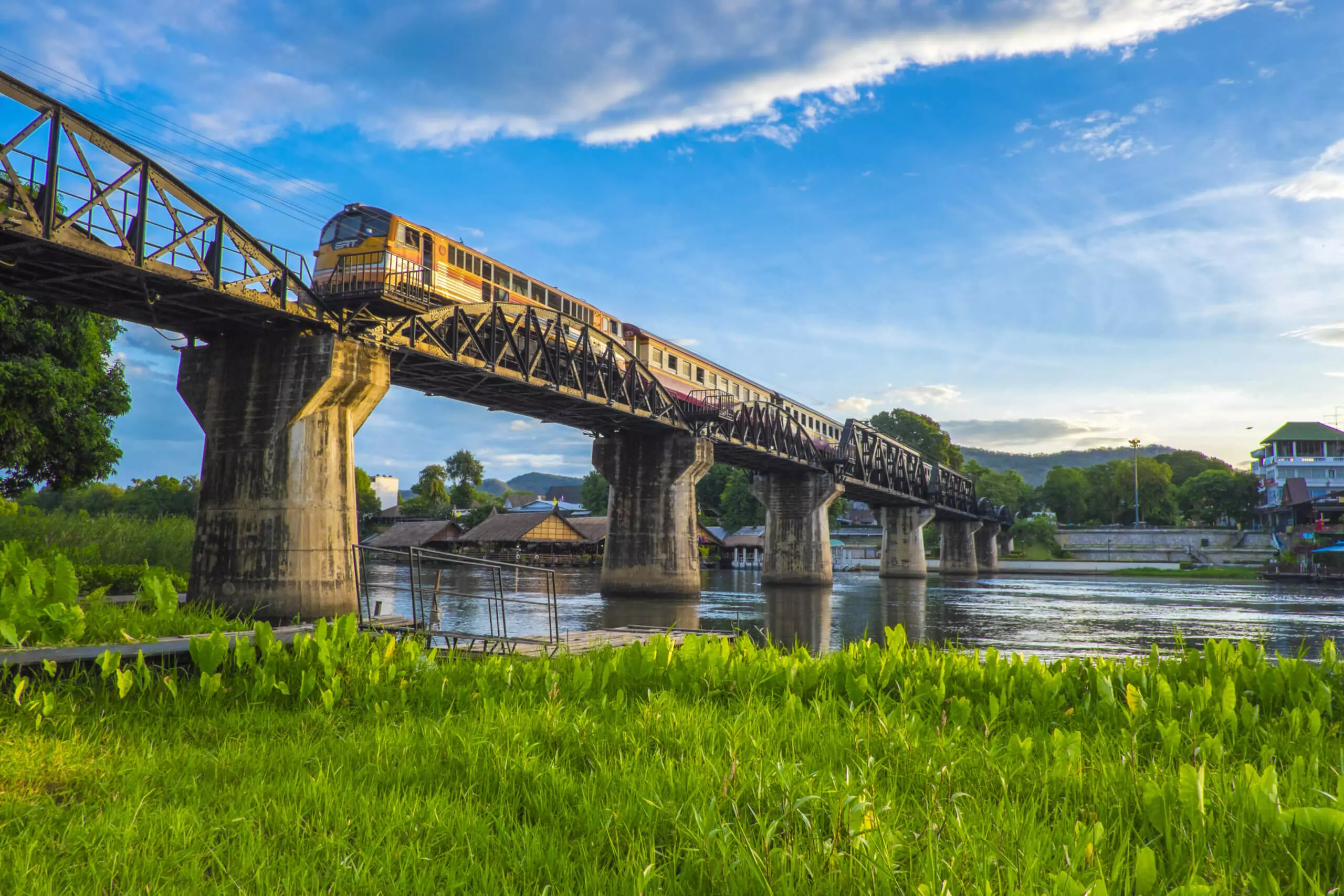 The Thailand-Burma Railway crosses the River Kwai